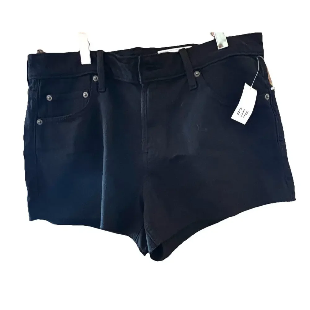 GAP Women’s Black Denim Shorts Sz 10P Summer Vacation Beach Preppy Sustainable
